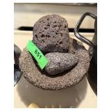 STONE MOLCAJETE MORTAR & PESTLE STONE MOLCAJETE MORTAR & PESTLE