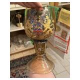 LARGE ANTIQUE GERMAN GILT BEEHIVE GLASS 1888 NOTE LARGE ANTIQUE GERMAN GILT BEEHIVE GLASS 1888 NOTE