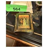 VINTAGE HANDMADE RUSSIAN LACQUER BOX VINTAGE HANDMADE RUSSIAN LACQUER BOX