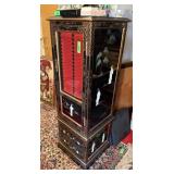 CHINOISERIE LACQUER REVOLVING CD CASE W DRAWERS CHINOISERIE LACQUER REVOLVING CD CASE W DRAWERS