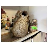 2PC LARGE MATCHED POTTERY FROGS 2PC LARGE MATCHED POTTERY FROGS