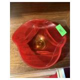 VIKING GLASS MID CENTURY AMBERINA EPIC DRAPE BOWL VIKING GLASS MID CENTURY AMBERINA EPIC DRAPE BOWL