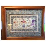VINTAGE HAND EMBROIDERED CHINESE SILK PANEL VINTAGE HAND EMBROIDERED CHINESE SILK PANEL
