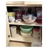 CONTENTS OF CABINET LOT OF MIXED KITCHEN STORAGE CONTENTS OF CABINET LOT OF MIXED KITCHEN STORAGE