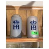 2PC HOFENBRAUHAUS STONEWARE POTTERY BEER STEINS 2PC HOFENBRAUHAUS STONEWARE POTTERY BEER STEINS