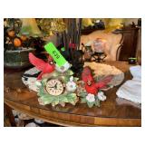 2PC PORCELAIN BIRD / CLOCK LENOX ETC 2PC PORCELAIN BIRD / CLOCK LENOX ETC