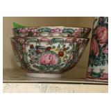 3PC CHINESE ROSE MEDALLION MODERN BOWLS 3PC CHINESE ROSE MEDALLION MODERN BOWLS