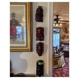 4PC CHINESE CARVED WOOD MASKS 4PC CHINESE CARVED WOOD MASKS
