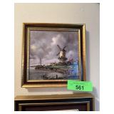 FRAMED GERMAN WINDMILL TILE DECOR METTLACH FRAMED GERMAN WINDMILL TILE DECOR METTLACH