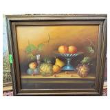 LARGE FRAMED OIL PAINTING GES STILL LIFE LARGE FRAMED OIL PAINTING GES STILL LIFE