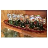 LOT OF BEEHIVE WINE GLASSES W CUT TO CLEAR TRAY LOT OF BEEHIVE WINE GLASSES W CUT TO CLEAR TRAY