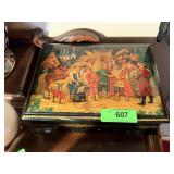 LARGE HANDMADE RUSSIAN LACQUER JEWELRY BOX LARGE HANDMADE RUSSIAN LACQUER JEWELRY BOX