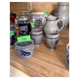 4PC SALT GLAZED STONEWARE POTTERY LOT 4PC SALT GLAZED STONEWARE POTTERY LOT
