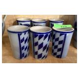 6 PIECE SALT GLAZED STONEWARE CUPS 6 PIECE SALT GLAZED STONEWARE CUPS