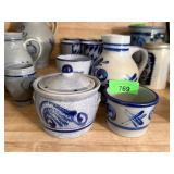 4PC SALT GLAZED STONEWARE POTTERY 4PC SALT GLAZED STONEWARE POTTERY
