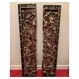 2PC ANTIQUE GILT WOOD WINDOWS 2PC ANTIQUE GILT WOOD WINDOWS