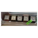 5PC COLLECTION OF TRAVEL ALARM CLOCKS 5PC COLLECTION OF TRAVEL ALARM CLOCKS