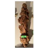 LARGE CARVED WOOD MADONNA & CHILD SCULPTURE LARGE CARVED WOOD MADONNA & CHILD SCULPTURE
