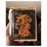 LARGE HANDMADE RUSSIAN LACQUER BOX LARGE HANDMADE RUSSIAN LACQUER BOX