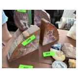 2PC LARGE PETRIFIED WOOD BOOKENDS 2PC LARGE PETRIFIED WOOD BOOKENDS