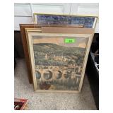 LARGE LOT OF MIXED FRAMED PRINTS GERMAN POSTERS LARGE LOT OF MIXED FRAMED PRINTS GERMAN POSTERS