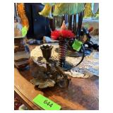 BRONZE CANDLE HOLDER & IRON BRONZE CANDLE HOLDER & IRON