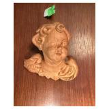 2PC HAND CARVED WOOD CHERUB ANGELS 2PC HAND CARVED WOOD CHERUB ANGELS