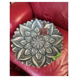 LG TURKISH HAND DECORATED GLASS CENTERPIECE BOWL LG TURKISH HAND DECORATED GLASS CENTERPIECE BOWL