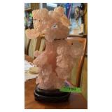 VINTAGE CHINESE CARVED PINK ROSE QUARTZ URN W LID VINTAGE CHINESE CARVED PINK ROSE QUARTZ URN W LID
