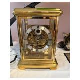 KIENINGER GILT METAL MANTEL CLOCK WORKS WELL KIENINGER GILT METAL MANTEL CLOCK WORKS WELL