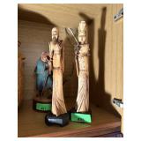 2PC LARGE CARVED BONE ASIAN FIGURES 2PC LARGE CARVED BONE ASIAN FIGURES