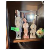 3PC CHINESE TERRACOTTA SCULPTURES 3PC CHINESE TERRACOTTA SCULPTURES