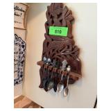 CARVED WOOD SOUVENIR SPOON DISPLAY ROLEX SPOON ETC CARVED WOOD SOUVENIR SPOON DISPLAY ROLEX SPOON ETC