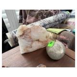 LARGE QUARTZ CRYSTAL AND SEA URCHIN FOSSIL LARGE QUARTZ CRYSTAL AND SEA URCHIN FOSSIL