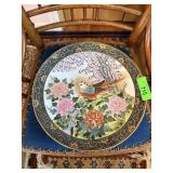 LARGE HAND PAINTED SATSUMA PORCELAIN CHARGER LARGE HAND PAINTED SATSUMA PORCELAIN CHARGER