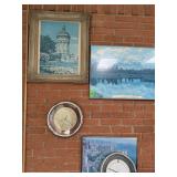 LARGE LOT MIX GERMAN POSTERS / CLOCKS ETC LARGE LOT MIX GERMAN POSTERS / CLOCKS ETC