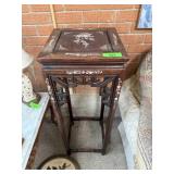 CHINESE MOTHER OF PEARL INLAY PEDESTAL STAND CHINESE MOTHER OF PEARL INLAY PEDESTAL STAND