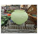 TIFFIN GREEN URANIUM ART GLASS POPPIES VASE TIFFIN GREEN URANIUM ART GLASS POPPIES VASE