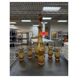 VINTAGE BOHEMIAN GLASS CORDIALS DECANTER SET VINTAGE BOHEMIAN GLASS CORDIALS DECANTER SET