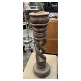 ANTIQUE CARVED WOOD LARGE CNDLE HOLDER ANTIQUE CARVED WOOD LARGE CNDLE HOLDER