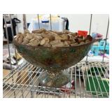 2PC LARGE MOSAIC GLASS CENTERPIECE & VASE 2PC LARGE MOSAIC GLASS CENTERPIECE & VASE