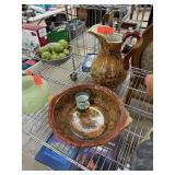 VINTAGE SATSUMA PITCHER WASH BASIN ETC VINTAGE SATSUMA PITCHER WASH BASIN ETC