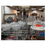 LOT OF GLASSWARE LIDDED BOWLS CHEESE DOME ETC LOT OF GLASSWARE LIDDED BOWLS CHEESE DOME ETC