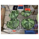 4PC MAJOLICA POTTERY LEAF BOWLS 4PC MAJOLICA POTTERY LEAF BOWLS