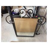 LARGE IRON WALL MIRROR LARGE IRON WALL MIRROR