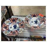 2PC LARGE IMARI PORCELAIN PLATES 2PC LARGE IMARI PORCELAIN PLATES
