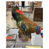 LARGE MAJOLICA POTTERY CHICKEN LARGE MAJOLICA POTTERY CHICKEN