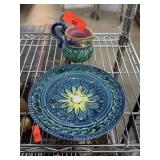 MAJOLICA POTTERY PLATE / CREAMER MAJOLICA POTTERY PLATE / CREAMER