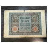 100 MARK CURRENCY NOTE 1920 100 MARK CURRENCY NOTE 1920