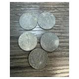 5PC GERMAN 1 PFENNIGS NAZI ERA 5PC GERMAN 1 PFENNIGS NAZI ERA
